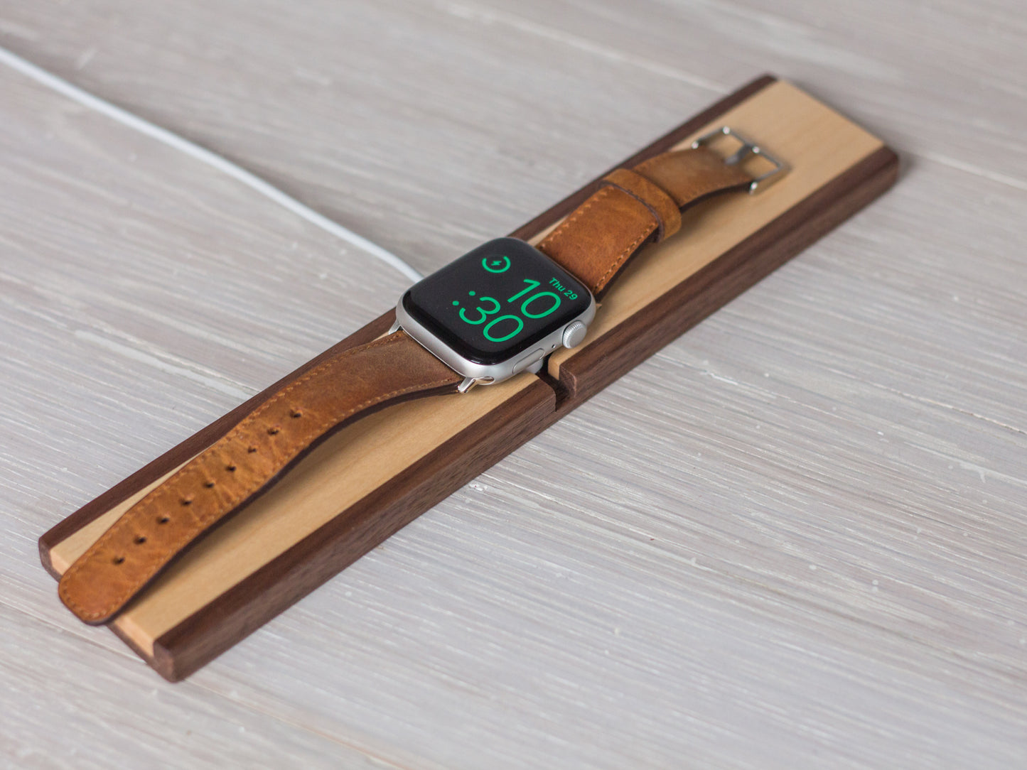 Smartwatch Charger Pad in Walnut & Maple