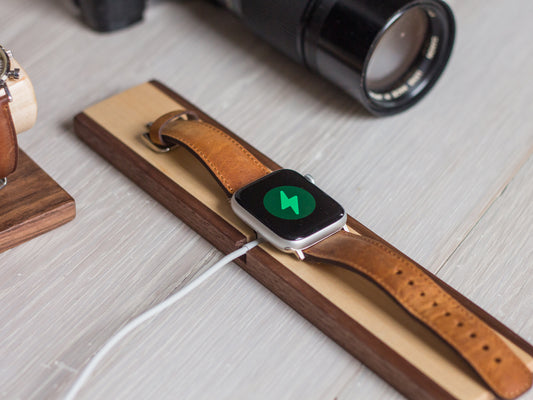 Smartwatch Charger Pad in Walnut & Maple